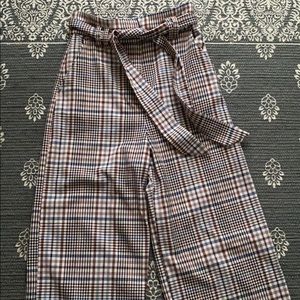 Plaid Waist Culottes